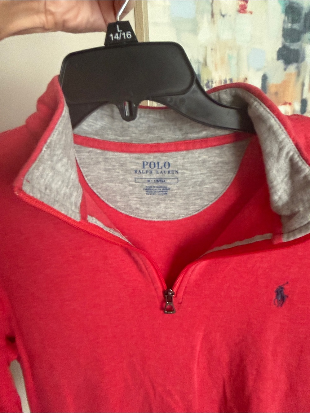 Ralph Lauren Bright Red Half-Zip Sweatshirt - Picture 10 of 10